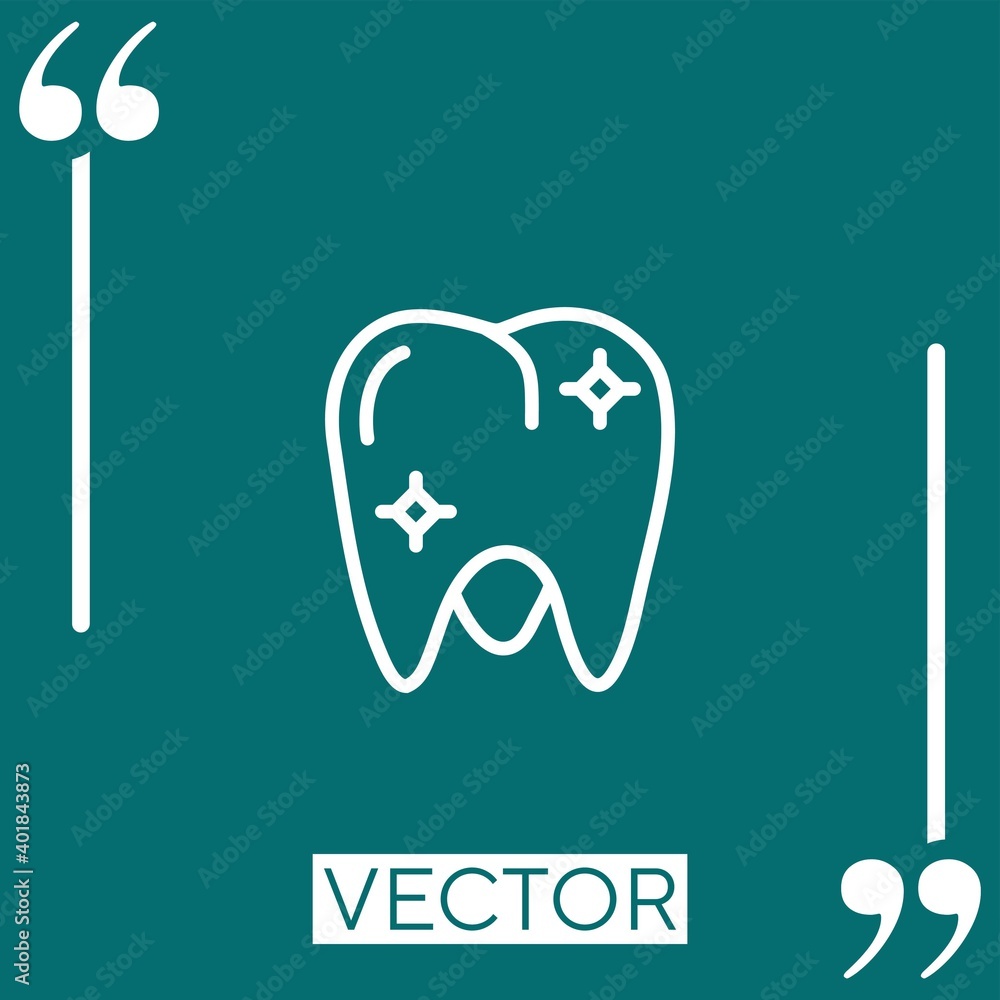 Poster tooth vector icon linear icon. editable stroke line