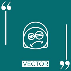 tired   vector icon Linear icon. Editable stroke line