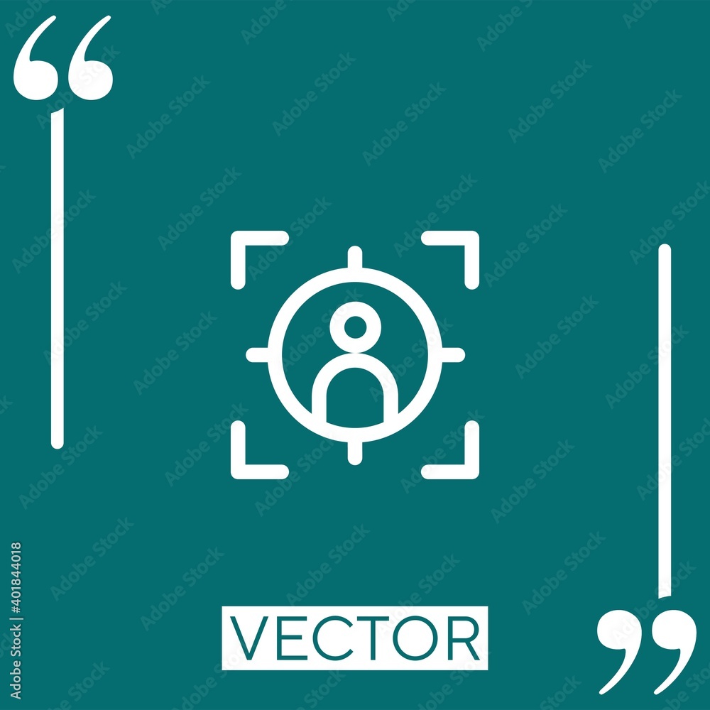 Poster target vector icon linear icon. editable stroked line