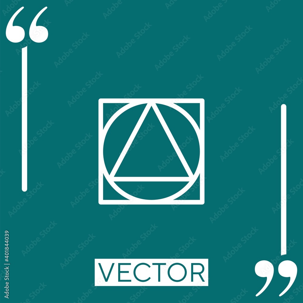 Poster triangle vector icon linear icon. editable stroke line