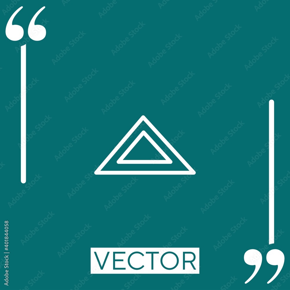 Poster triangular shape outline vector icon linear icon. editable stroke line