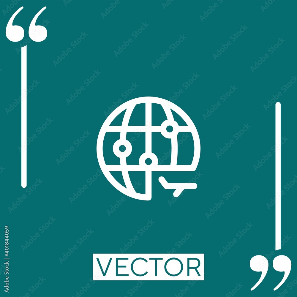 Poster travel vector icon linear icon. editable stroked line