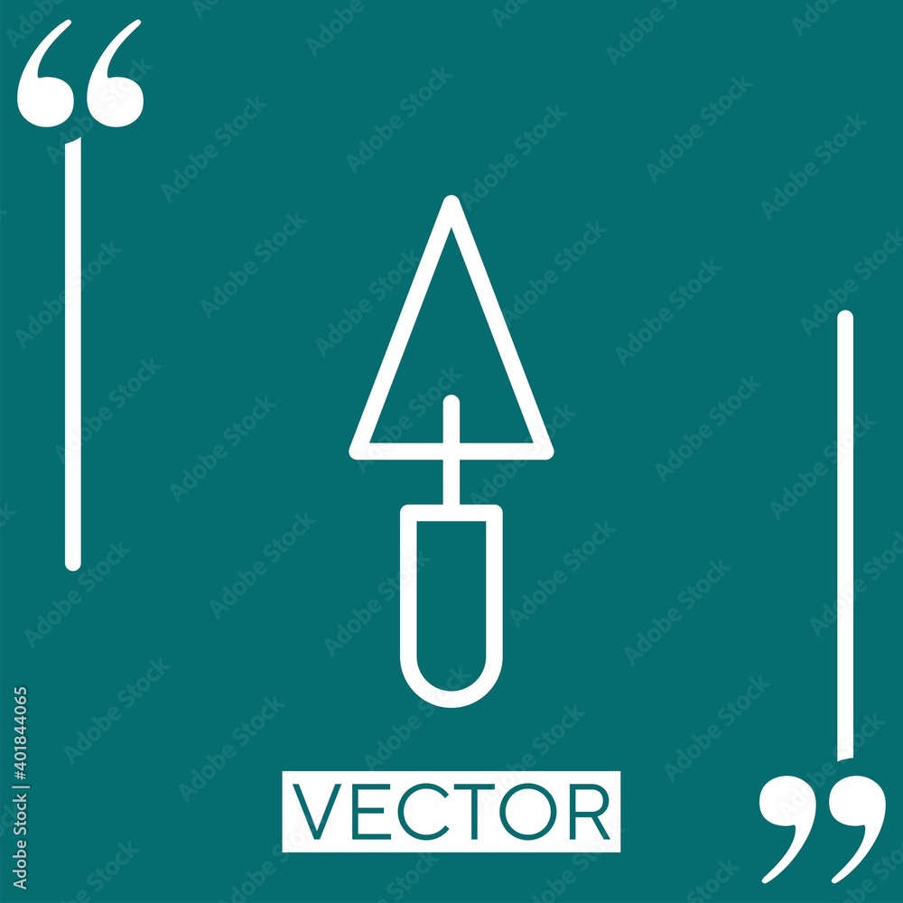 Poster triangular shovel outline vector icon linear icon. editable stroke line