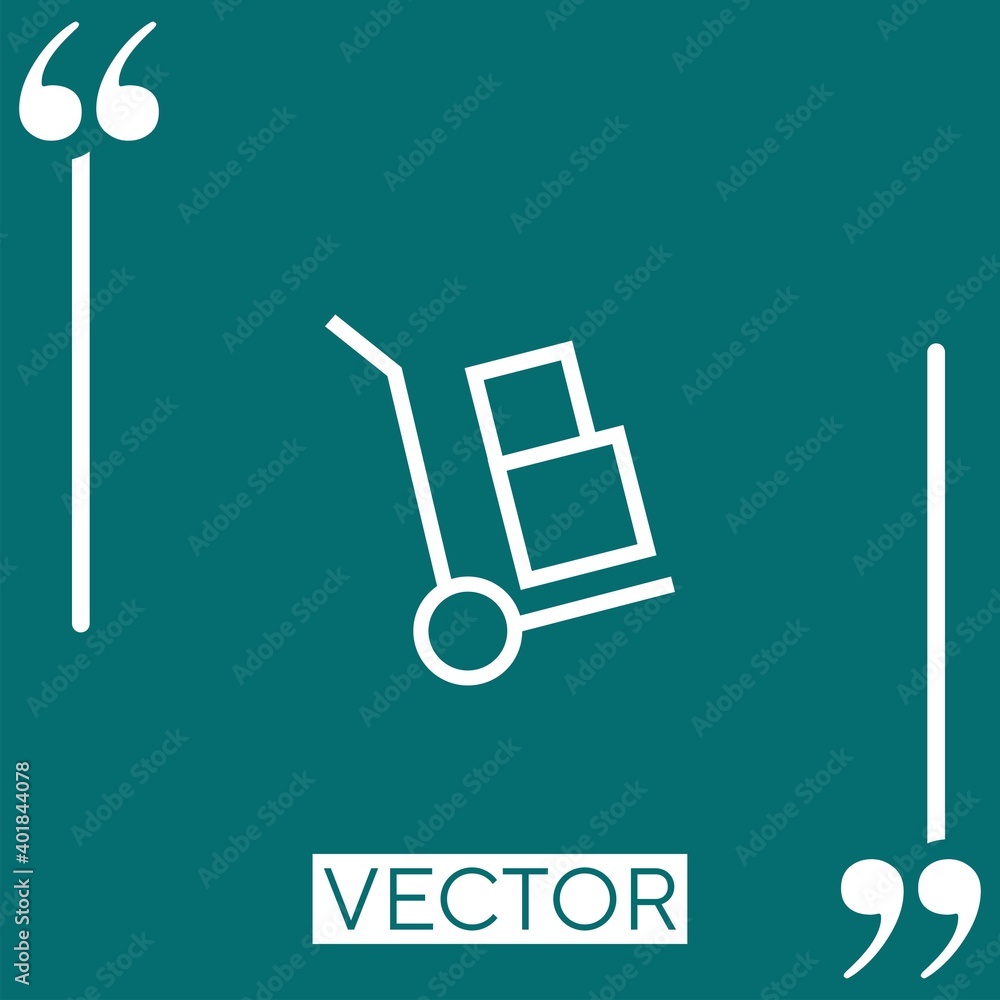 Poster trolley vector icon linear icon. editable stroke line