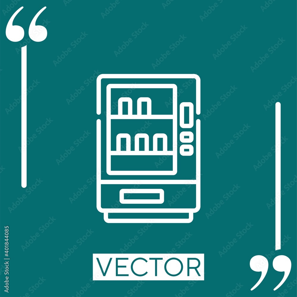 Poster vending machine vector icon linear icon. editable stroked line