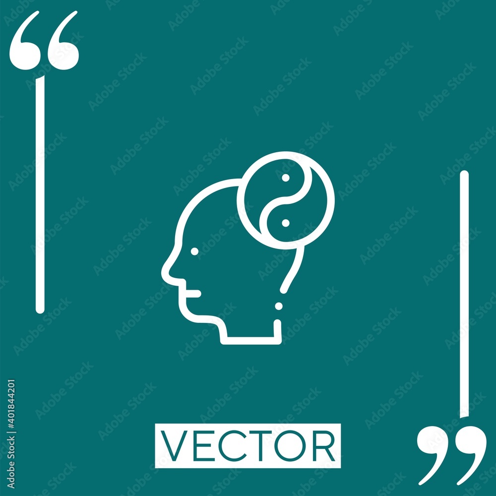 Poster yin yang vector icon linear icon. editable stroked line
