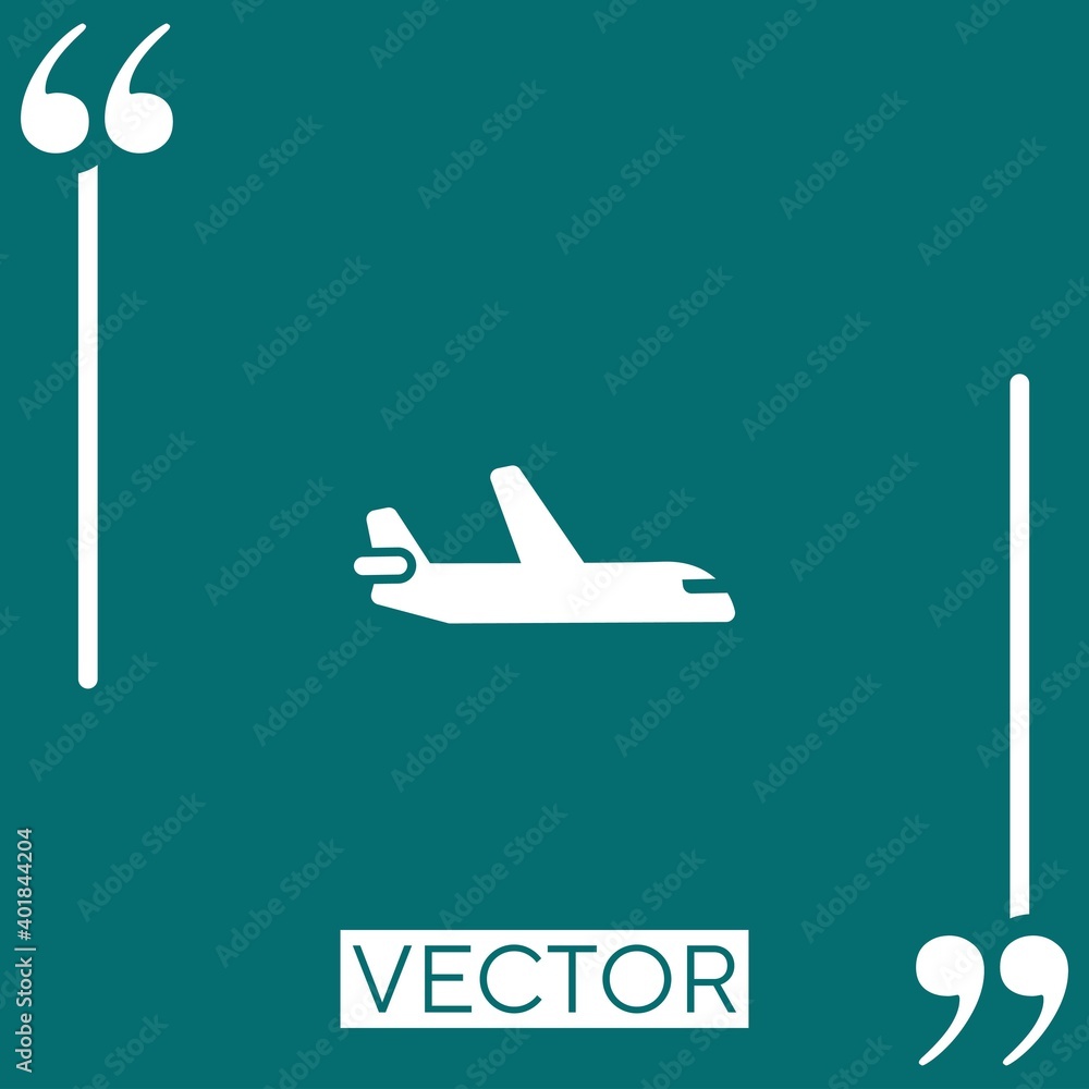 Poster air plane vector icon linear icon. editable stroked line