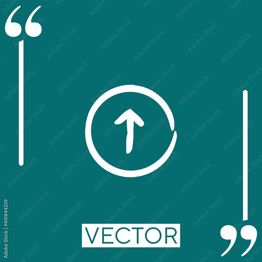 Poster up arrow vector icon linear icon. editable stroke line