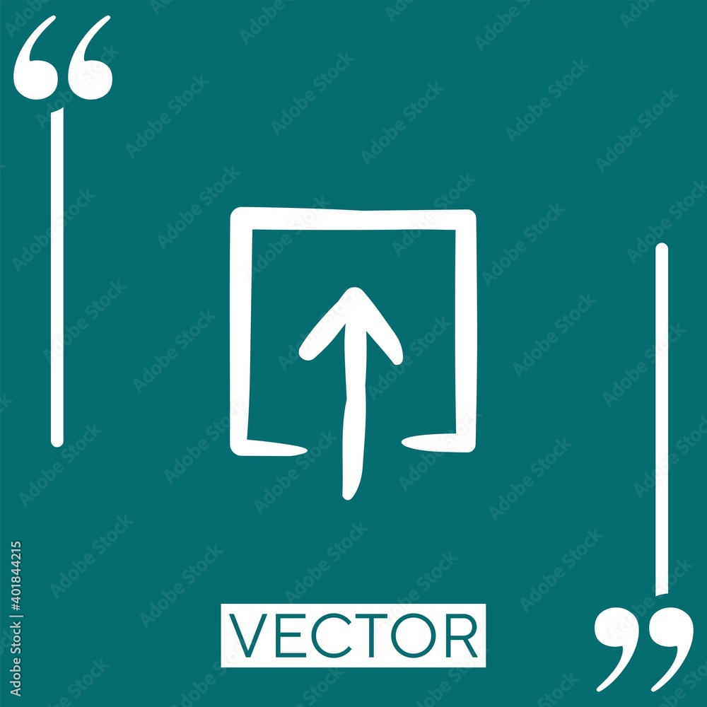 Poster up arrow vector icon linear icon. editable stroke line