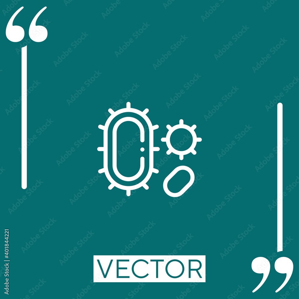 Poster bacteria vector icon linear icon. editable stroked line