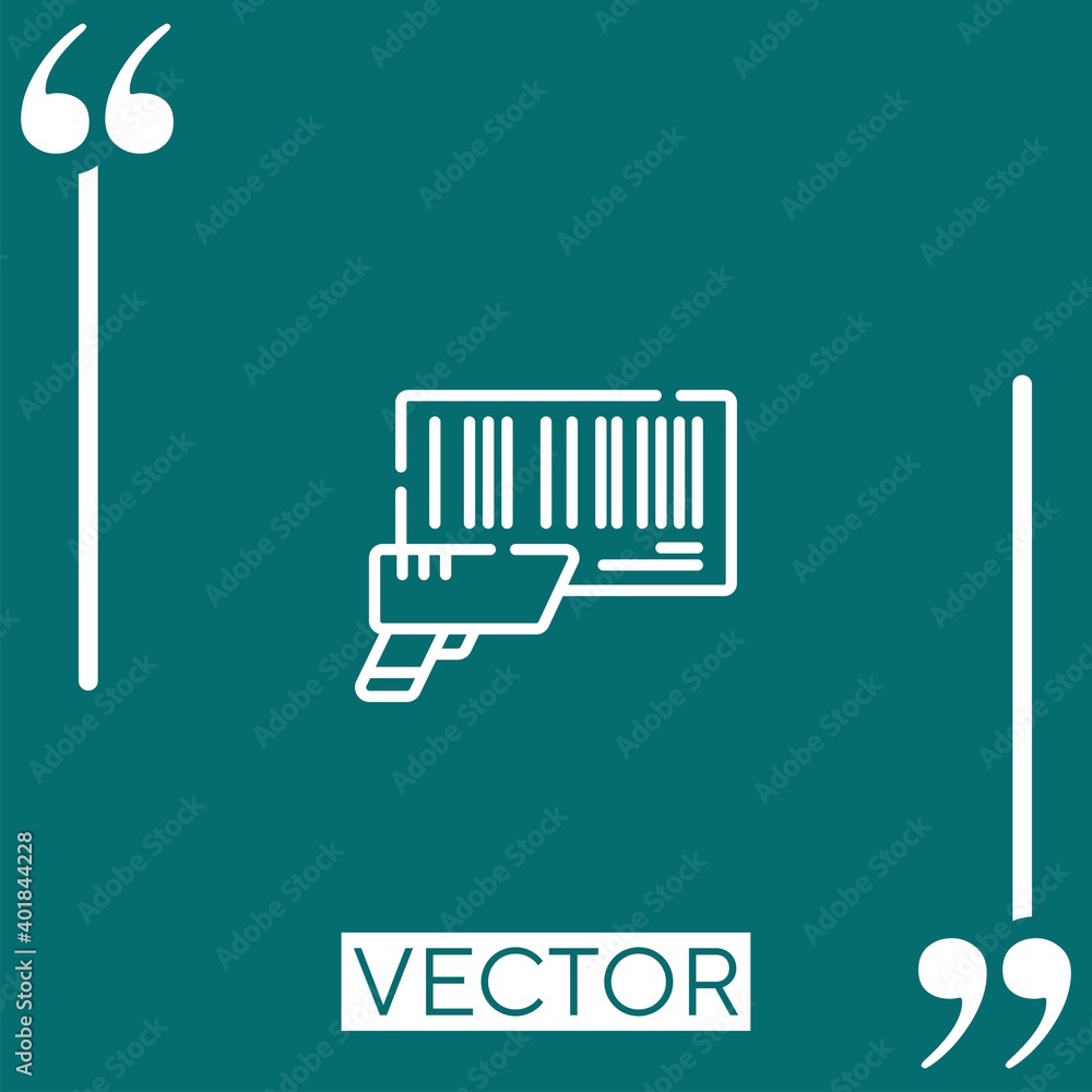 Poster barcode vector icon linear icon. editable stroked line