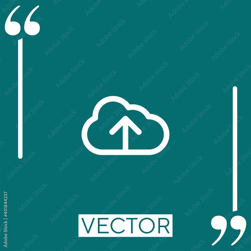Poster uploading files to the cloud vector icon linear icon. editable stroke line