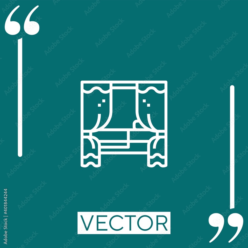 Poster bed vector icon linear icon. editable stroked line