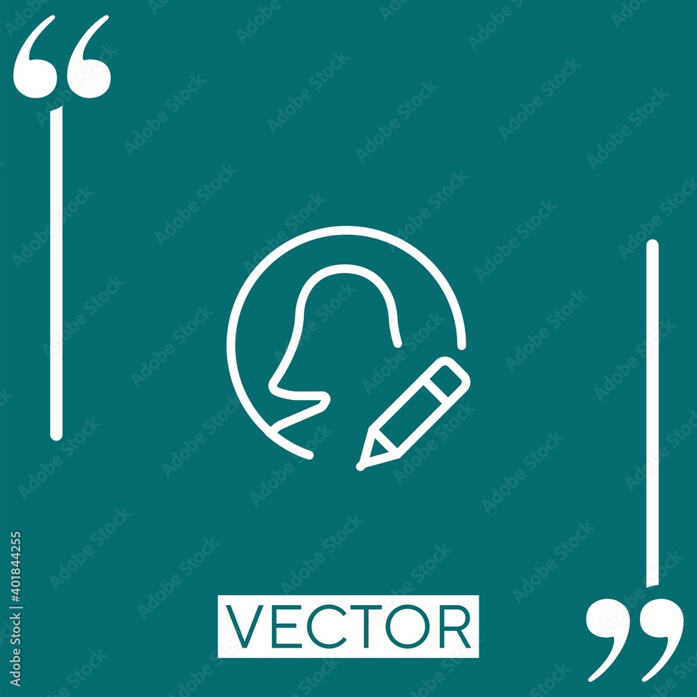 Poster user vector icon linear icon. editable stroke line