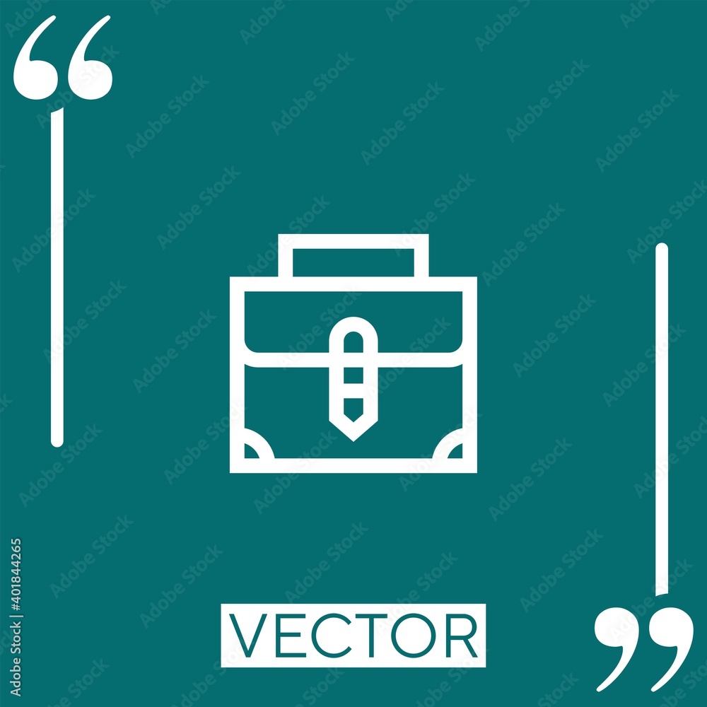 Poster briefcase vector icon linear icon. editable stroked line