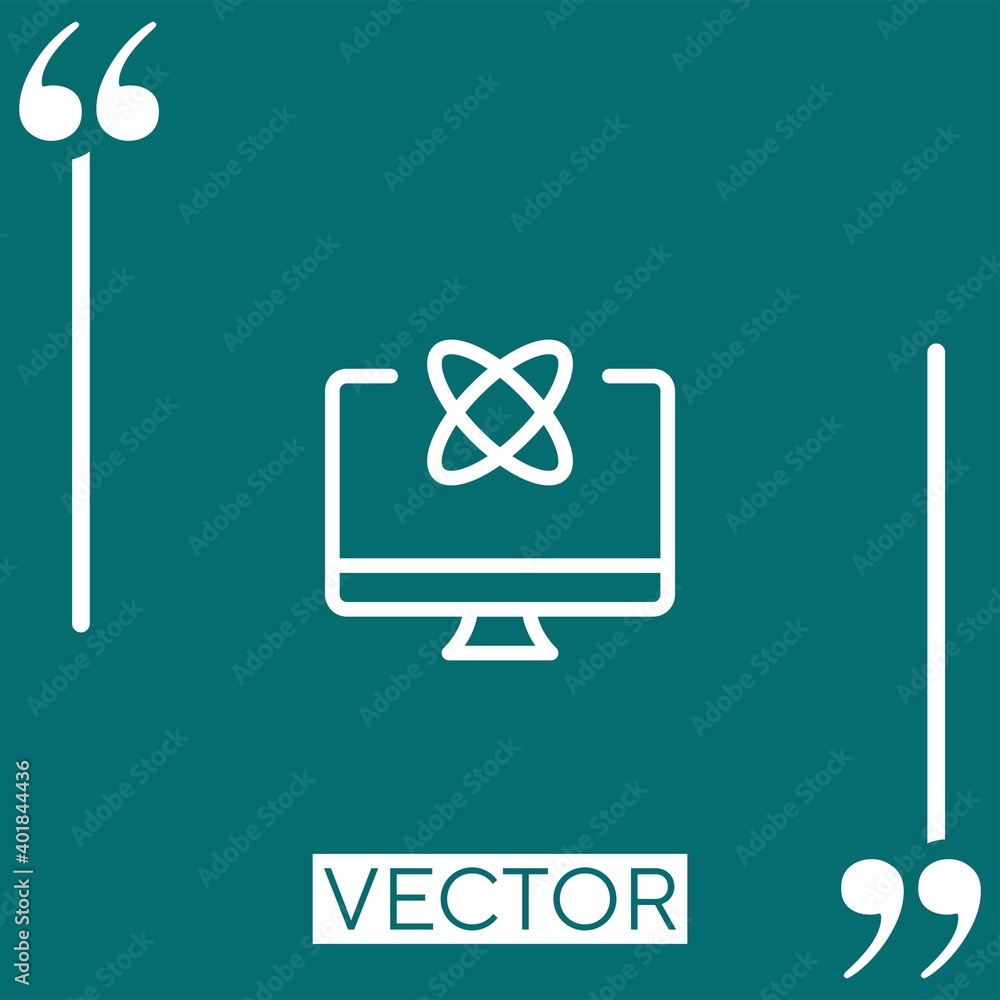 Poster desktop computer vector icon linear icon. editable stroked line
