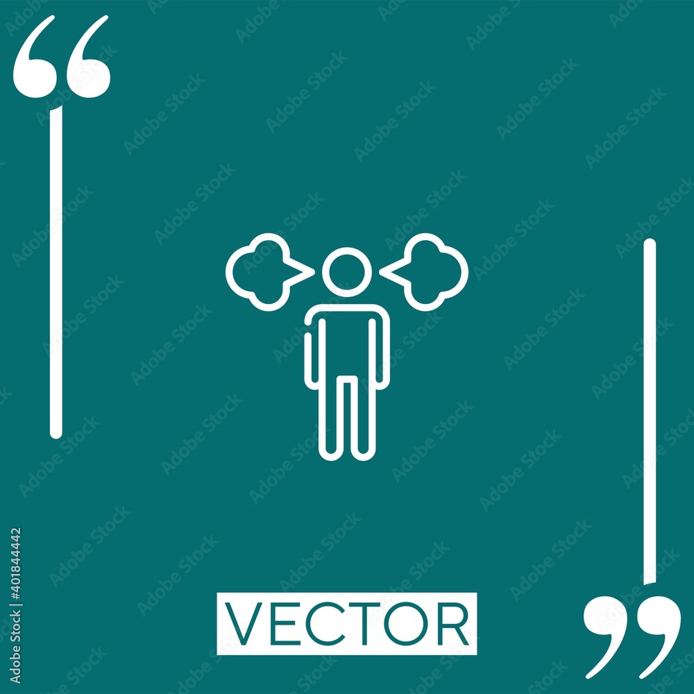Poster difficulty breathing vector icon linear icon. editable stroked line