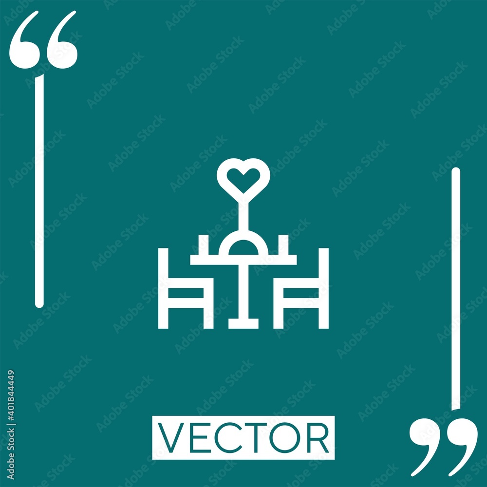 Poster dinner table vector icon linear icon. editable stroked line