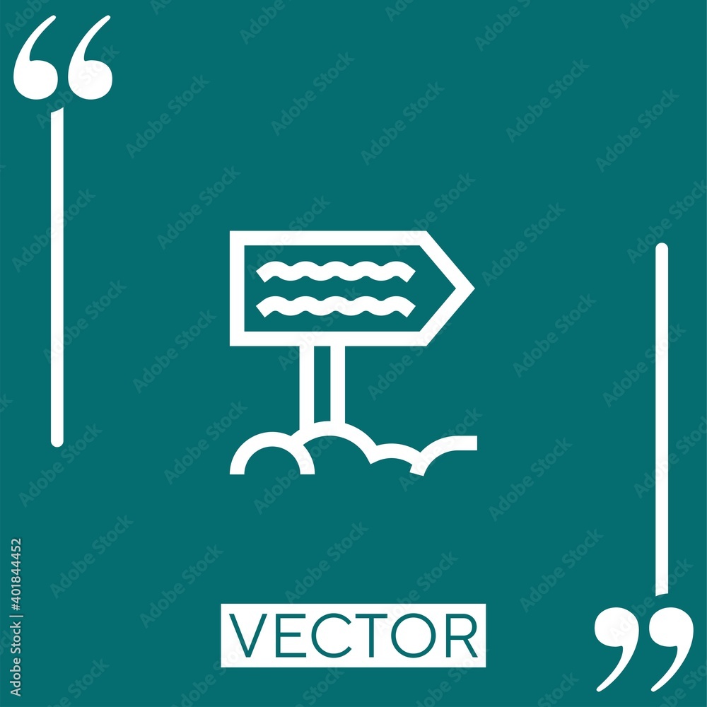 Poster direction vector icon linear icon. editable stroked line