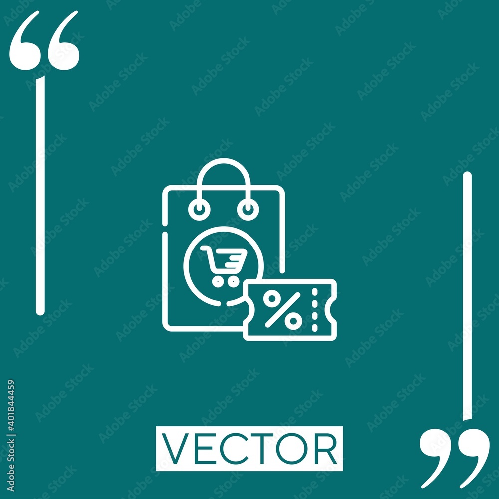 Poster discount vector icon linear icon. editable stroked line