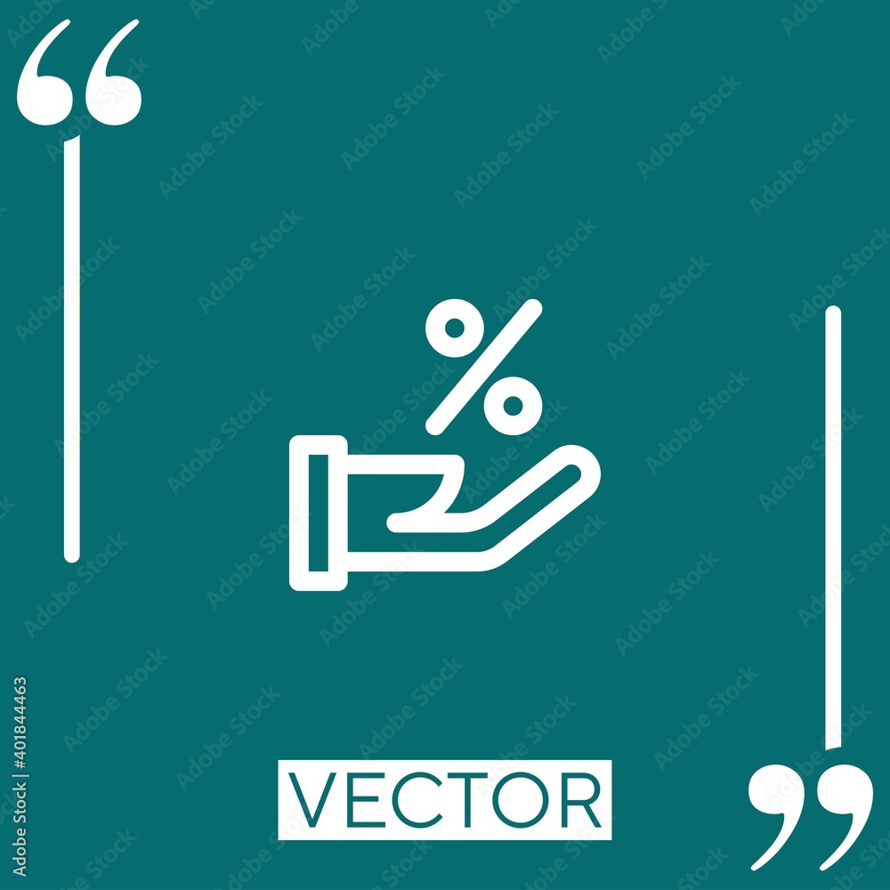 Poster discount vector icon linear icon. editable stroked line