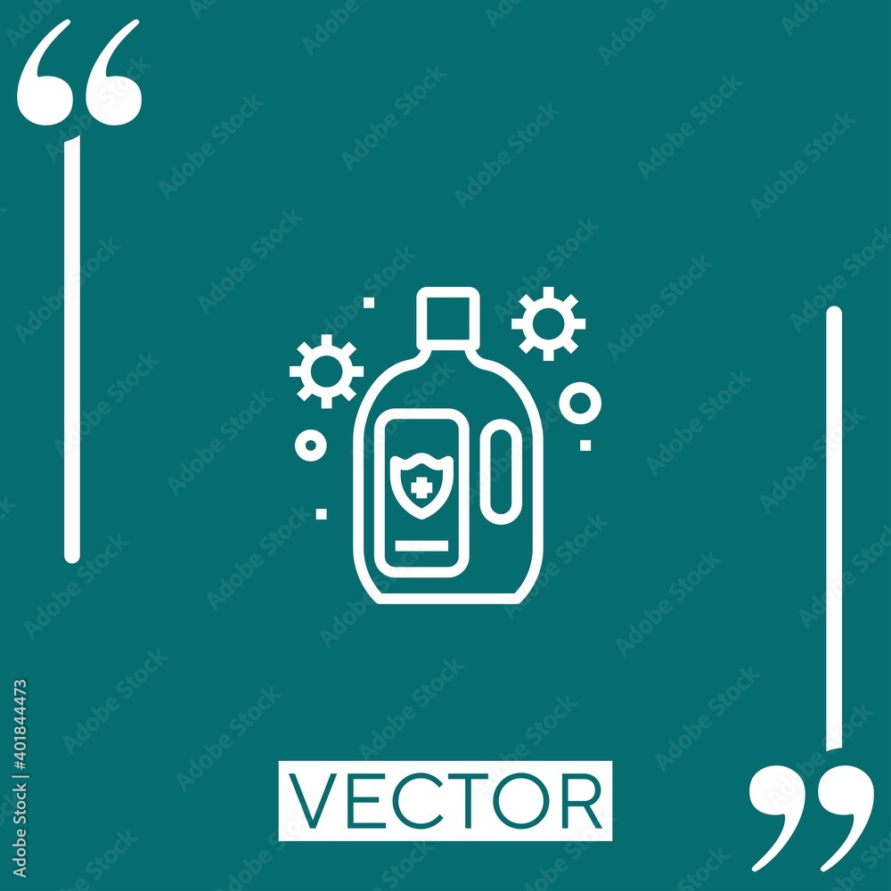 Poster disinfectant vector icon linear icon. editable stroked line