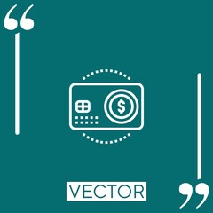 credit card   vector icon Linear icon. Editable stroked line