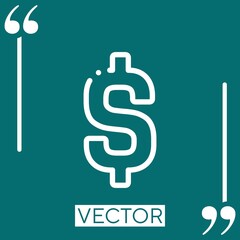 dollar vector icon Linear icon. Editable stroked line
