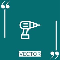 drill vector icon Linear icon. Editable stroked line