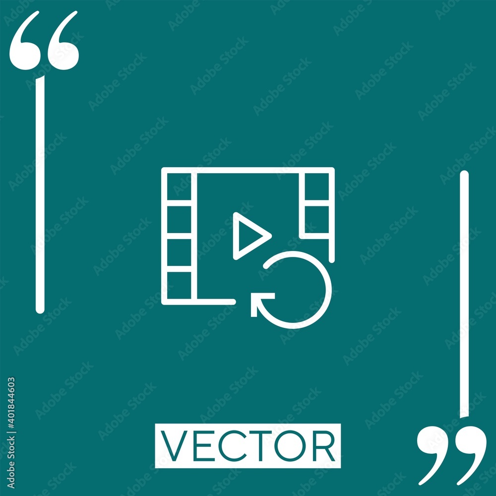 Poster video player vector icon linear icon. editable stroke line