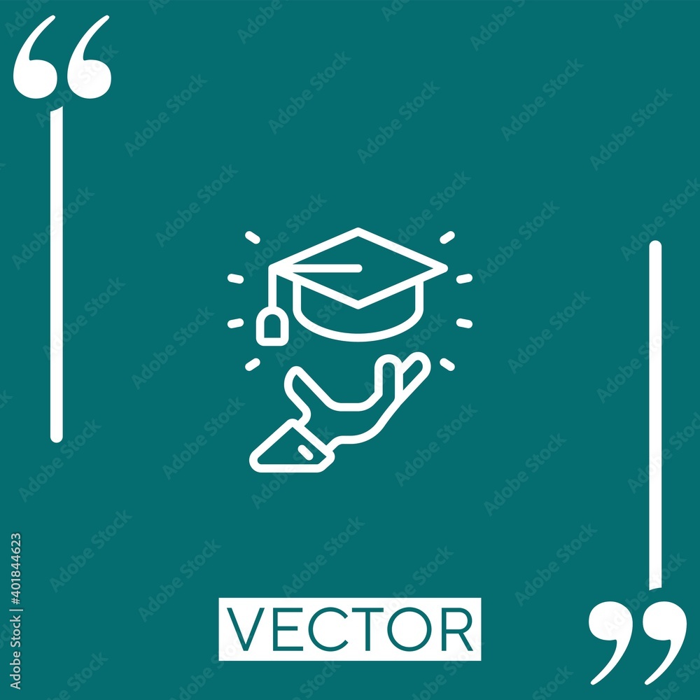 Poster graduation vector icon linear icon. editable stroked line