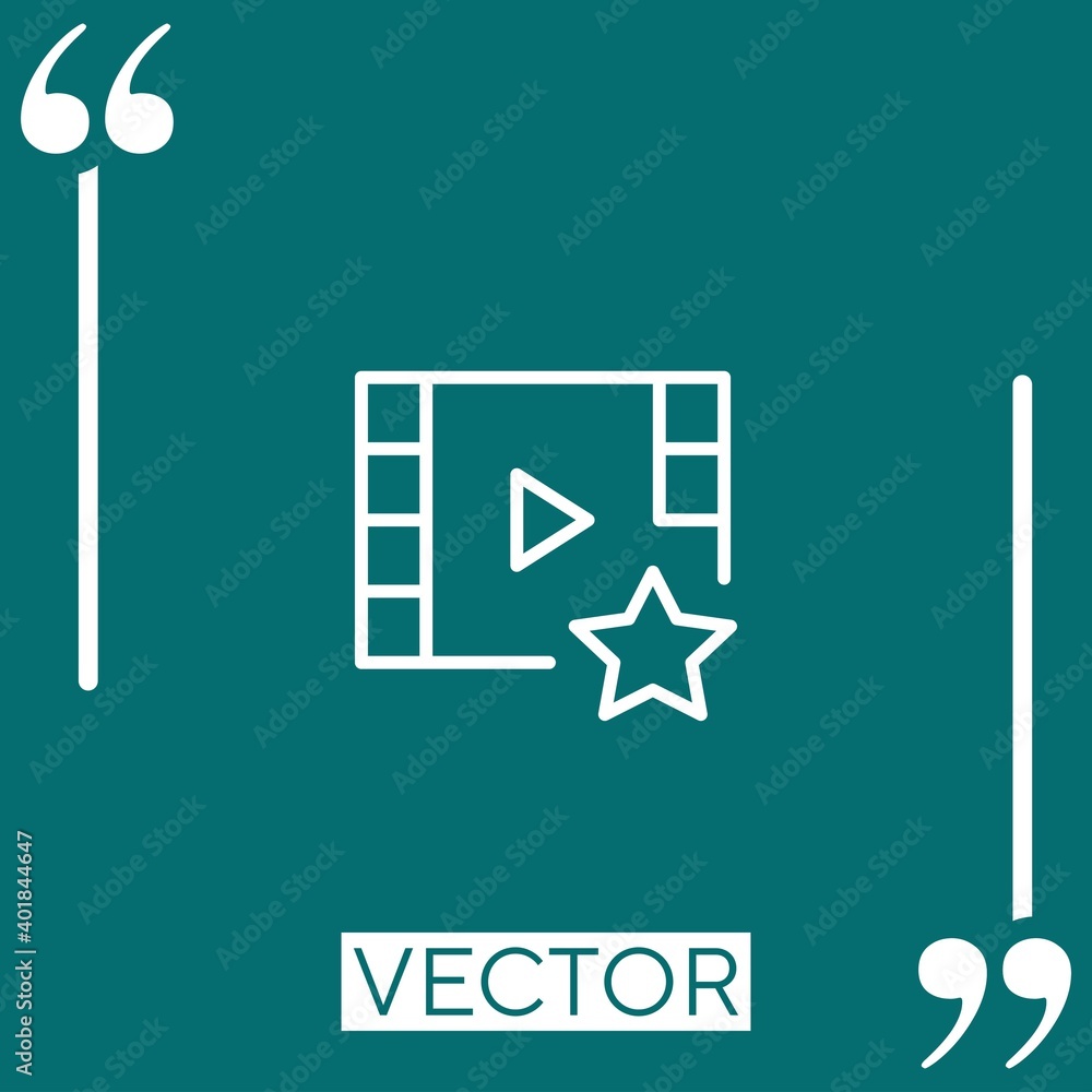 Poster video player vector icon linear icon. editable stroke line
