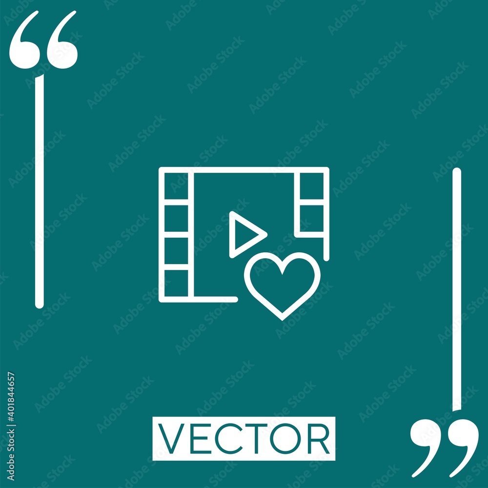 Poster video player vector icon linear icon. editable stroke line
