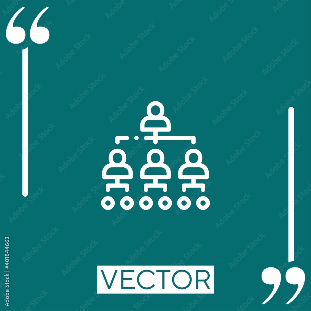 Poster hierarchy vector icon linear icon. editable stroked line