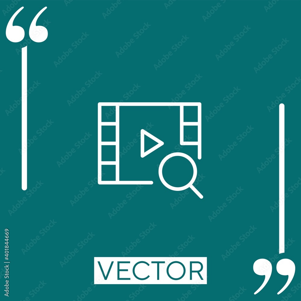 Poster video player vector icon linear icon. editable stroke line