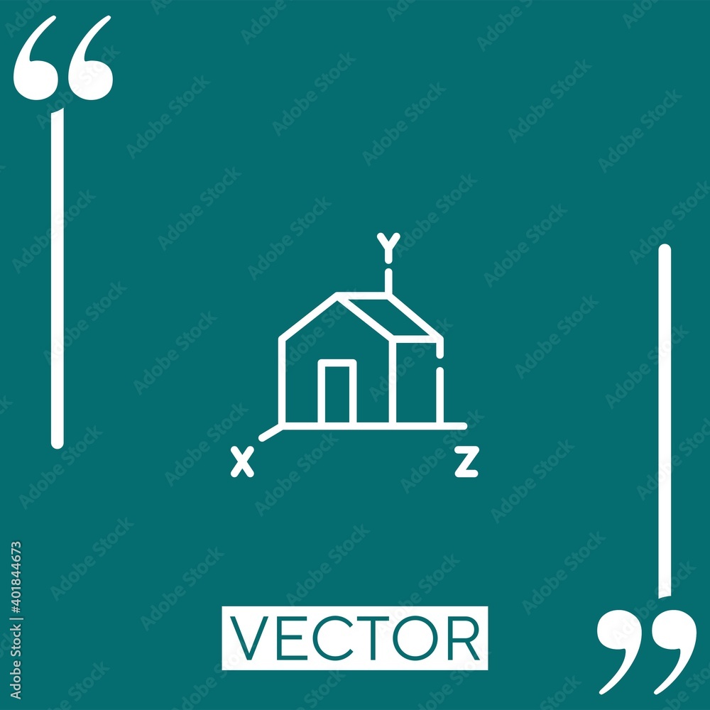 Poster house design vector icon linear icon. editable stroked line