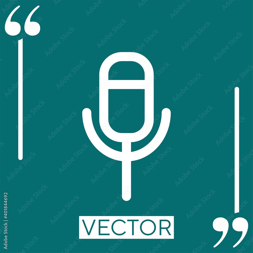 Poster voice recorder vector icon linear icon. editable stroke line