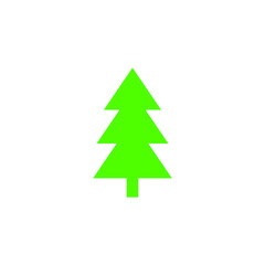 Fototapeta premium Green Christmas tree icon on white background, vector illustration