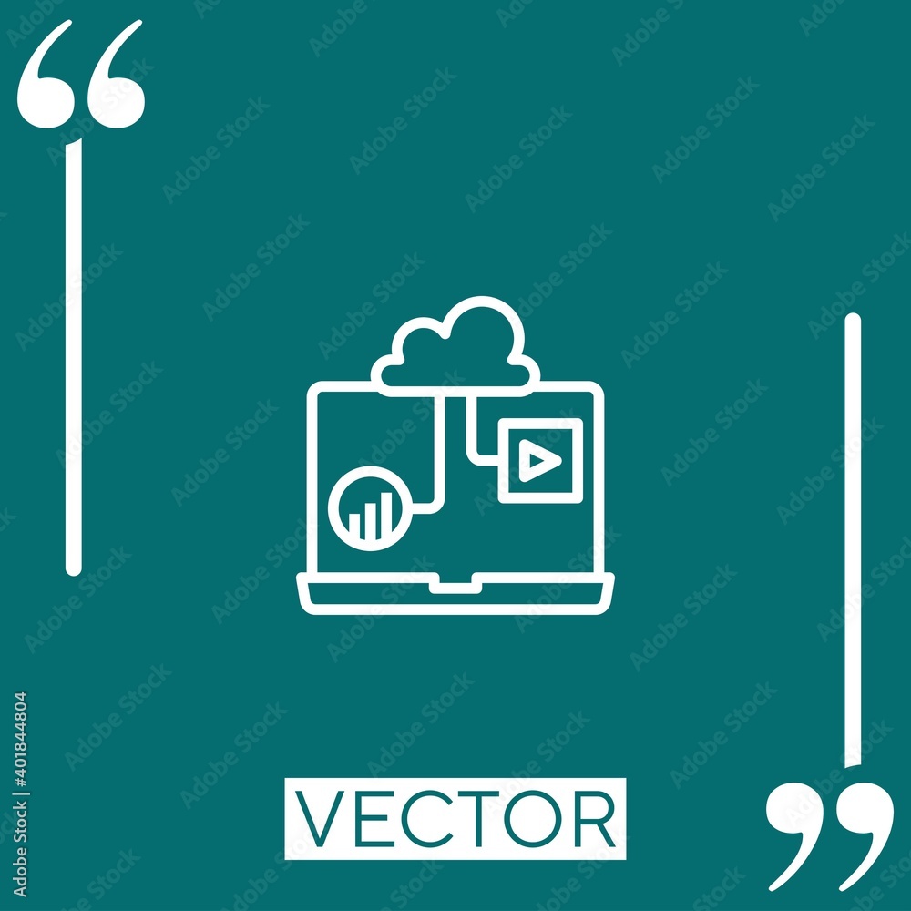 Poster multimedia vector icon linear icon. editable stroked line