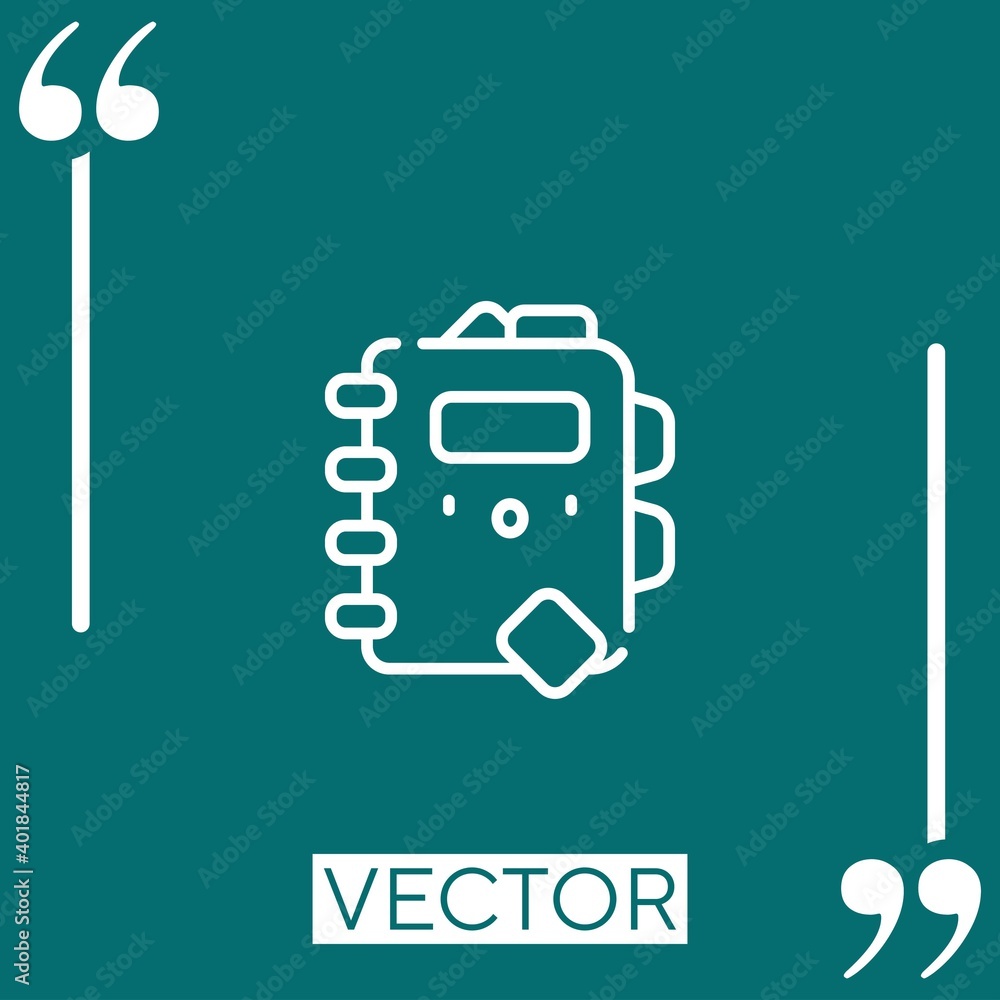 Poster notebook vector icon linear icon. editable stroked line