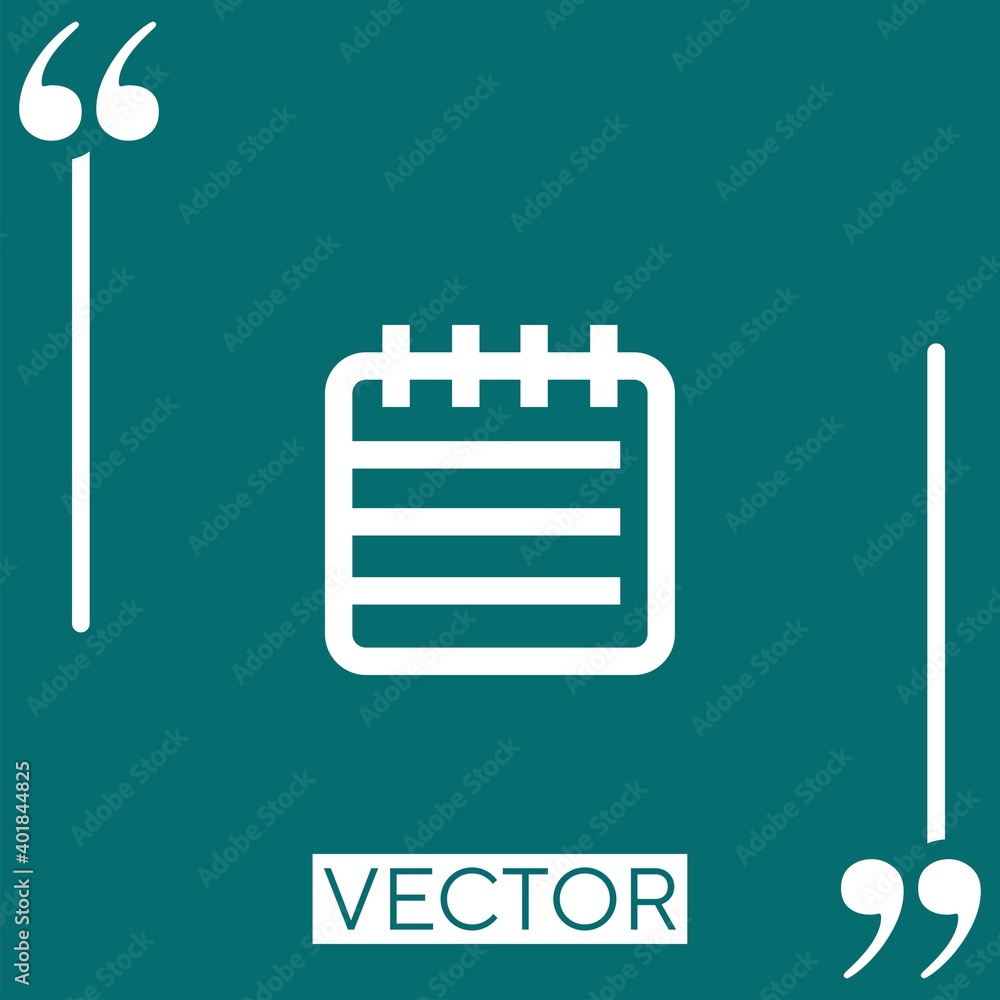 Poster notepad vector icon linear icon. editable stroked line