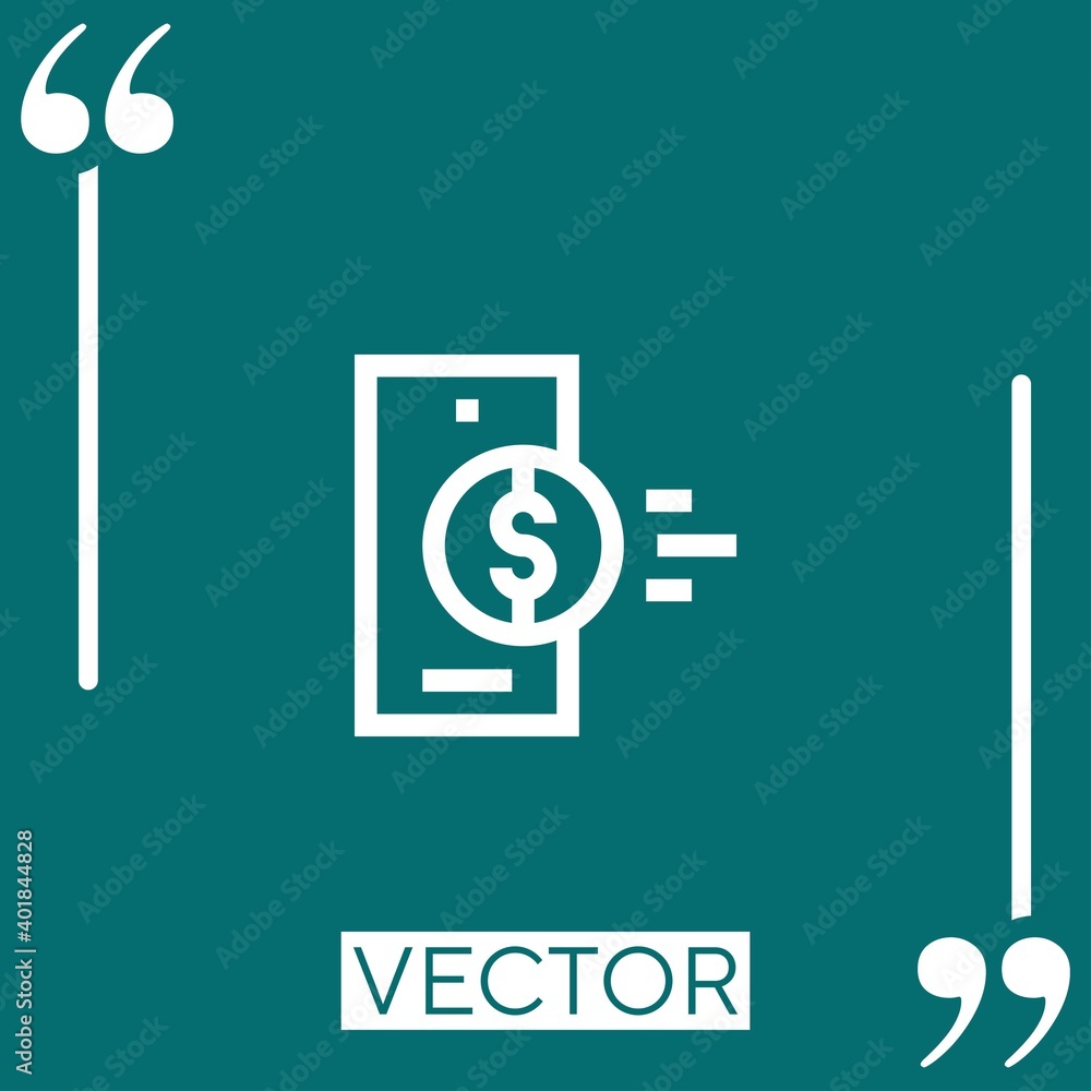 Poster online banking vector icon linear icon. editable stroked line