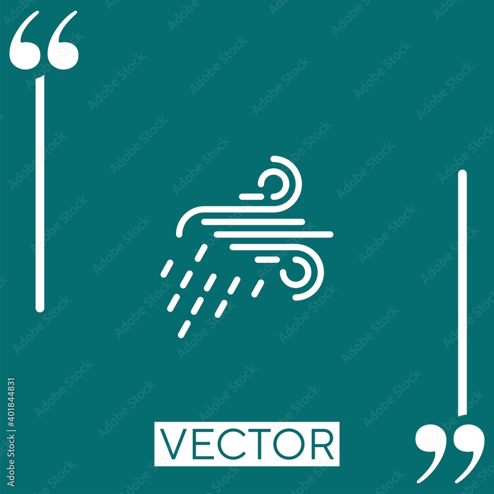 Poster wind vector icon linear icon. editable stroke line