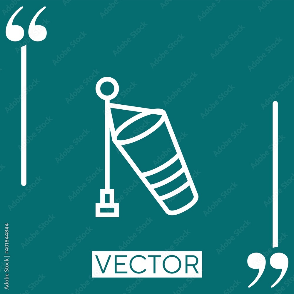 Poster wind vector icon linear icon. editable stroke line