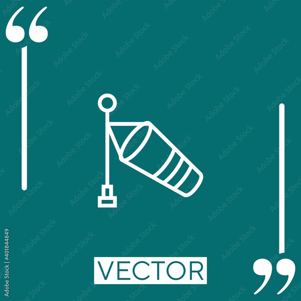 Poster wind vector icon linear icon. editable stroke line