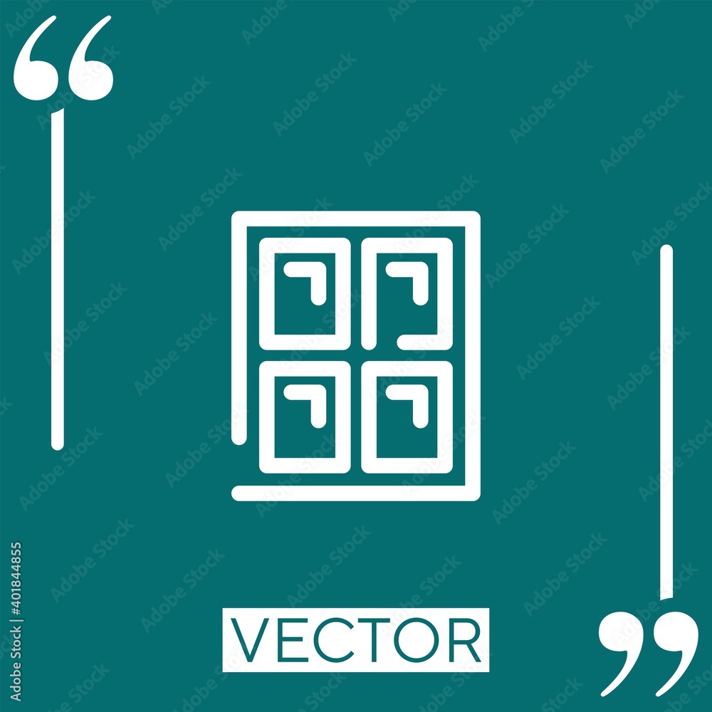 Poster window vector icon linear icon. editable stroke line
