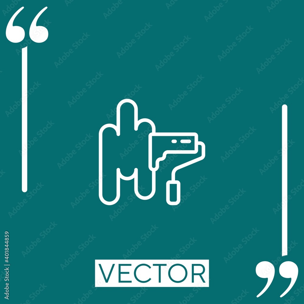 Poster paint vector icon linear icon. editable stroked line