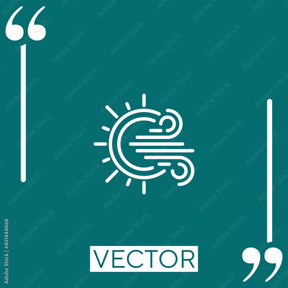 Poster windy vector icon linear icon. editable stroke line