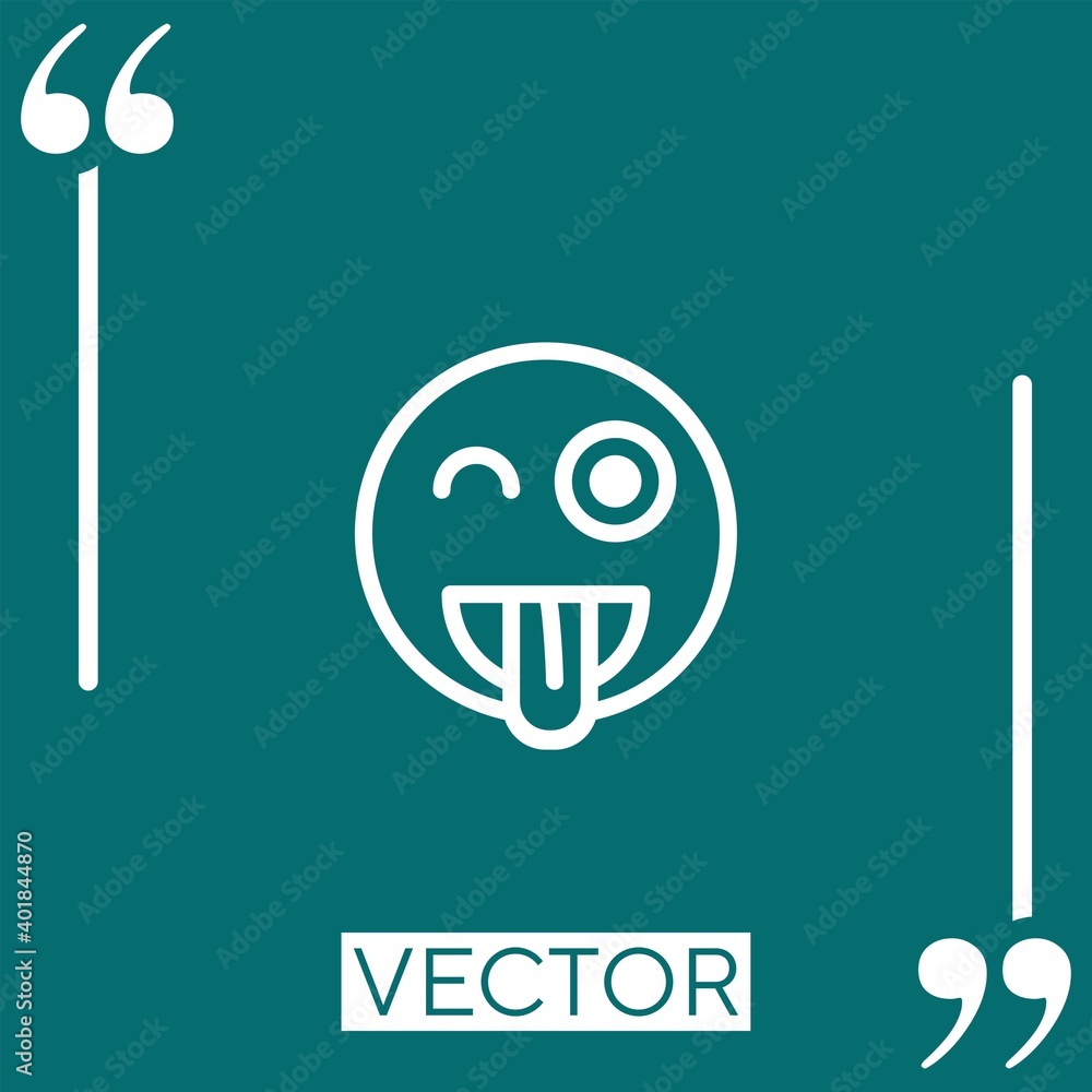 Poster wink vector icon linear icon. editable stroke line