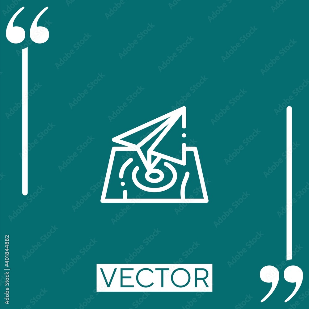 Poster paper plane vector icon linear icon. editable stroked line